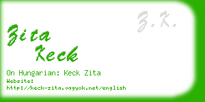 zita keck business card